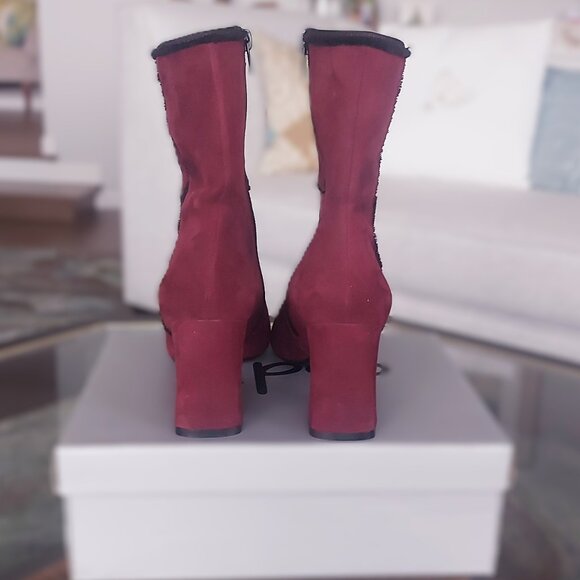 Ron White Burgundy, Weatherproof, Suede Ankle Boots - Size 37 (6.5 US) - Picture 4 of 9